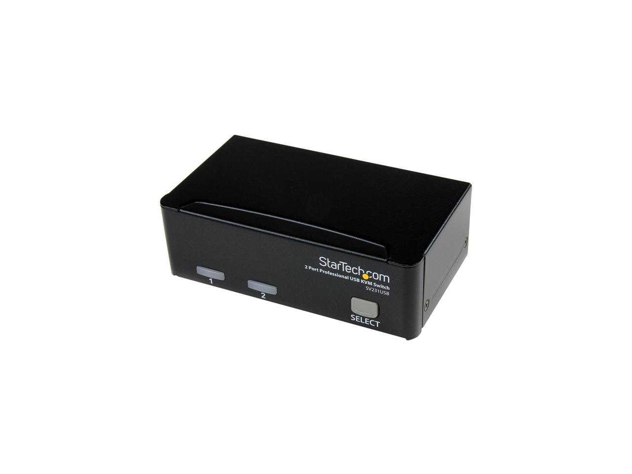StarTech.com SV231USB 2-port KVM Switch for VGA Computers - USB - Full KVM Kit Cables Included