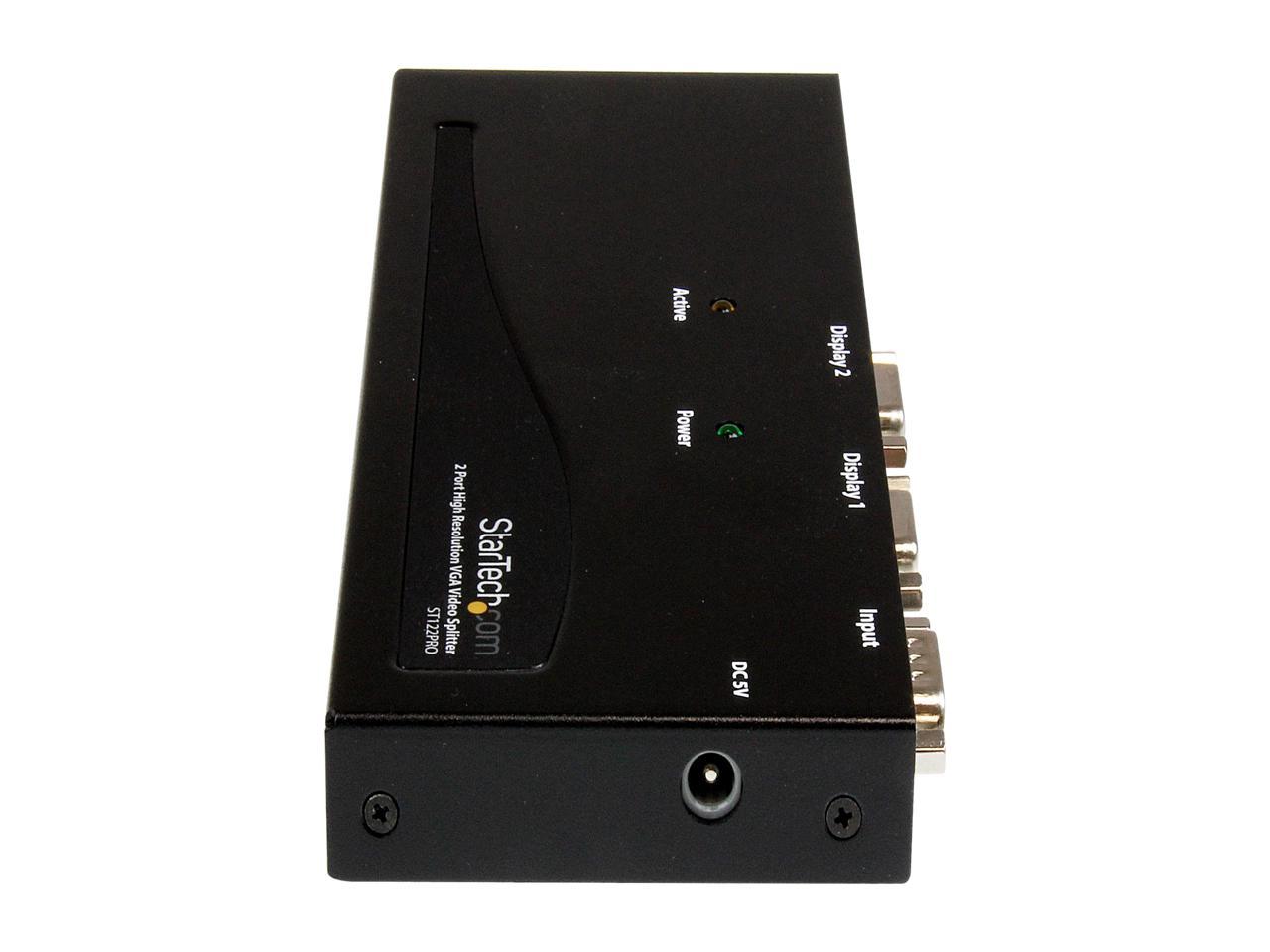 StarTech.com 2 Port High Resolution VGA Video Splitter - 350 MHz ST122PRO