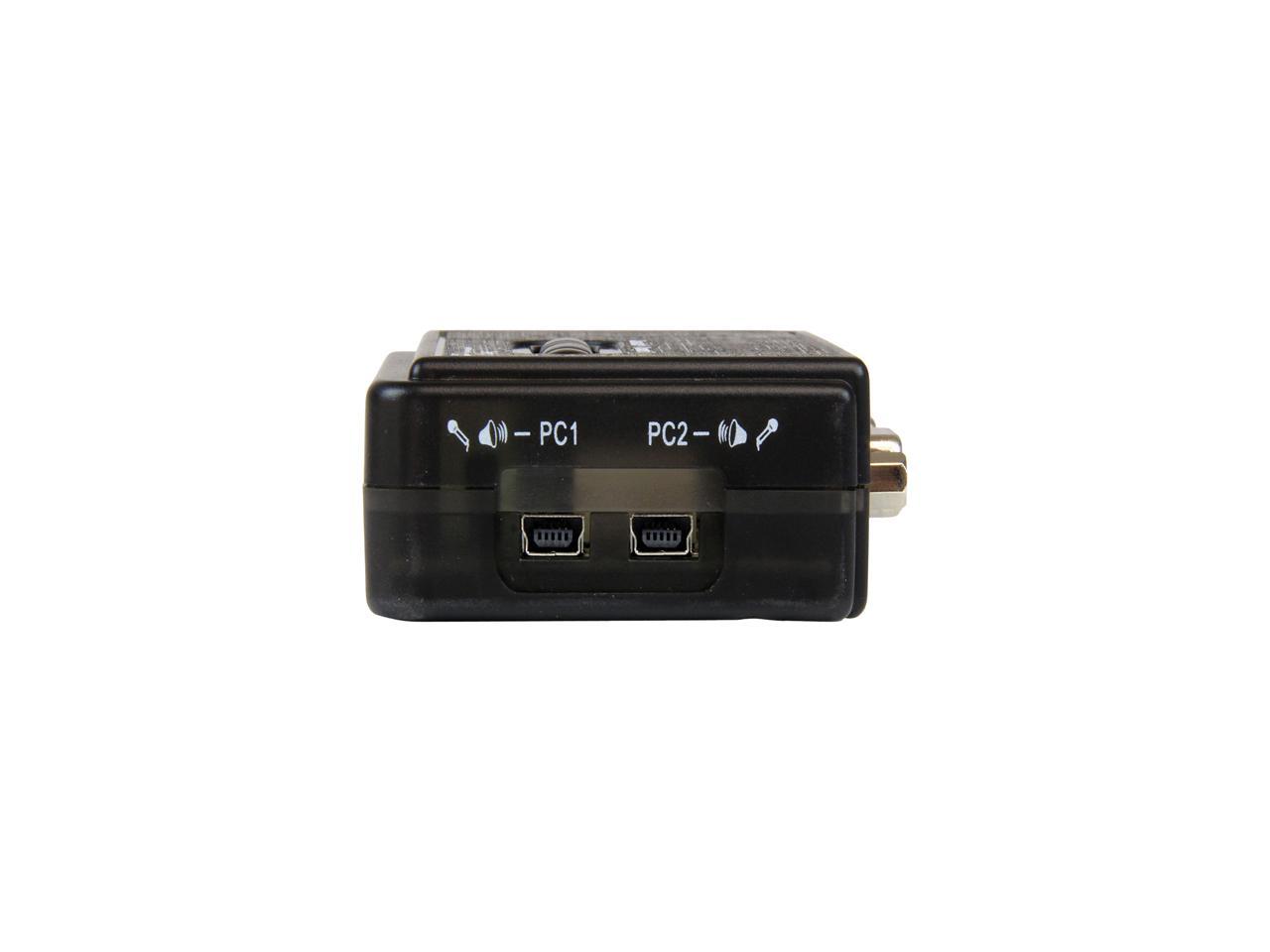 StarTech SV211KUSB 2 Port Black USB KVM Switch Kit with Audio and Cables - Dual Port Desktop USB VGA KVM Switch