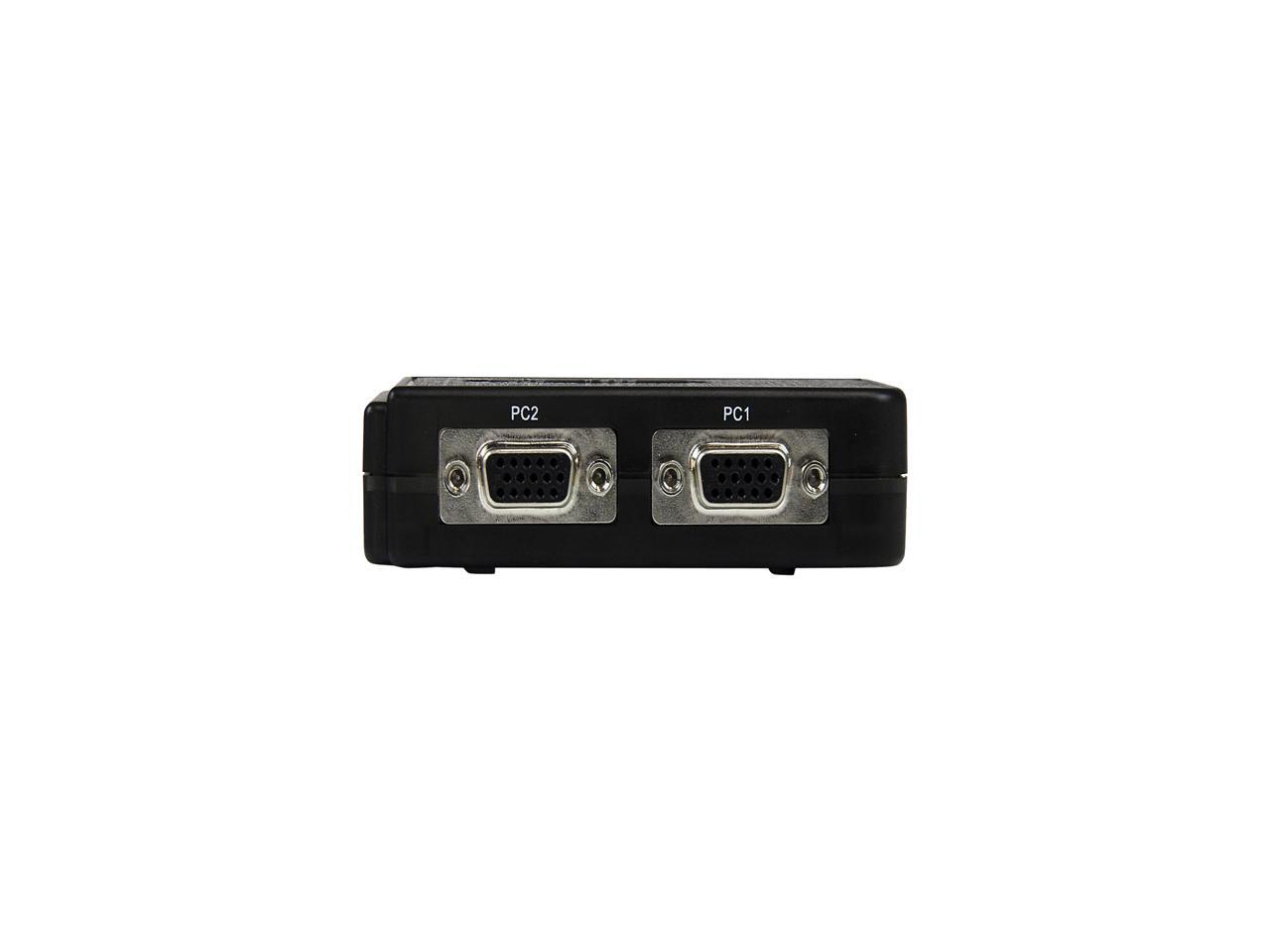 StarTech SV211KUSB 2 Port Black USB KVM Switch Kit with Audio and Cables - Dual Port Desktop USB VGA KVM Switch