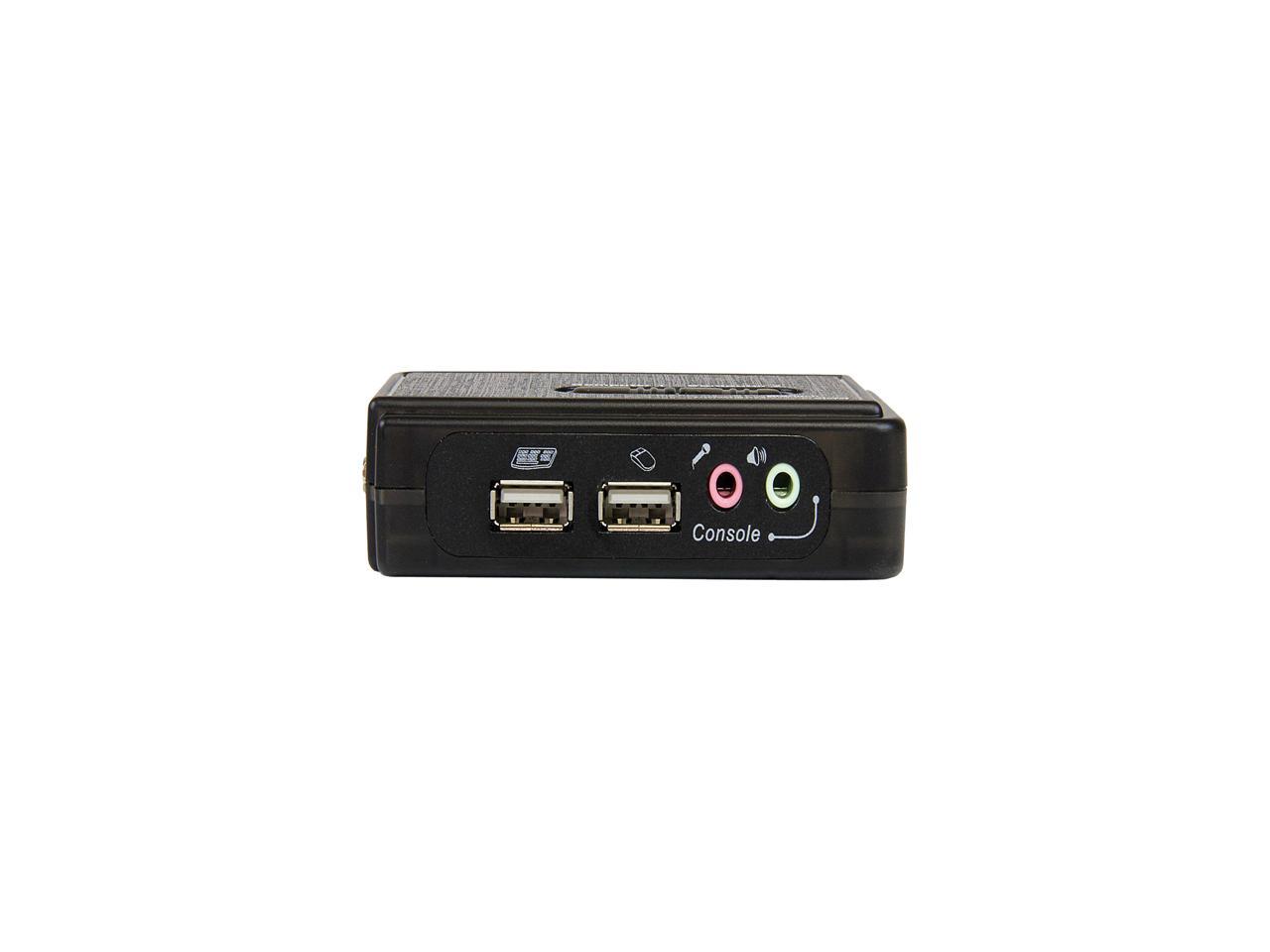 StarTech SV211KUSB 2 Port Black USB KVM Switch Kit with Audio and Cables - Dual Port Desktop USB VGA KVM Switch