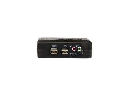 StarTech SV211KUSB 2 Port Black USB KVM Switch Kit with Audio and Cables - Dual Port Desktop USB VGA KVM Switch