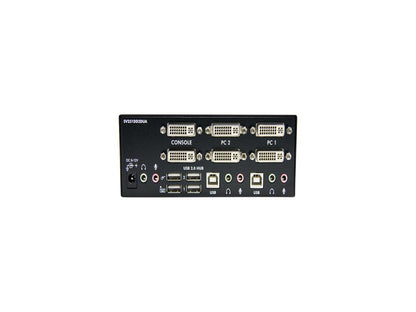 StarTech.com SV231DD2DUA 2-Port Dual KVM Switch with Audio for DVI Computers - Built-in USB 2.0 Hub - USB