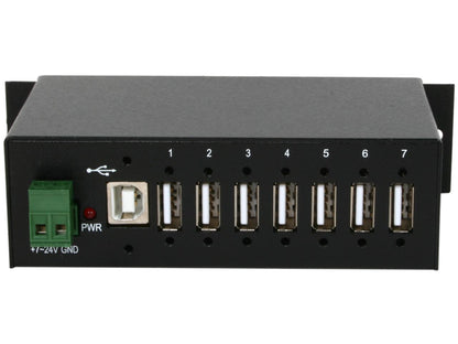 StarTech.com ST7200USBM 7 Port Industrial USB 3.0 Hub - Rugged - Black Metal - Mountable - USB 3 Hub - USB Extender - Powered USB 3.0 Hub - USB Splitter