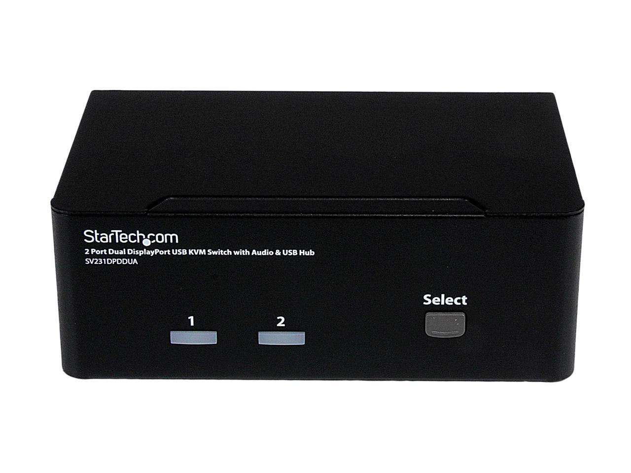 StarTech.com SV231DPDDUA 2 Port Dual DisplayPort USB KVM Switch with Audio & USB 2.0 Hub