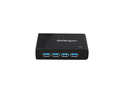 StarTech.com ST4300USB3 4 Port USB 3.0 Hub - 4 x SuperSpeed USB 3.0 - Black - Compact - USB 3 Hub - USB Splitter - Powered USB 3.0 Hub - USB Extender