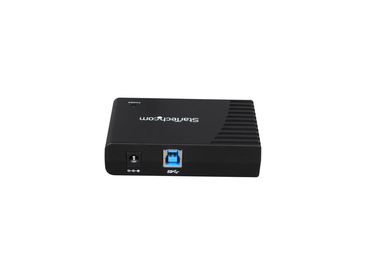 StarTech.com ST4300USB3 4 Port USB 3.0 Hub - 4 x SuperSpeed USB 3.0 - Black - Compact - USB 3 Hub - USB Splitter - Powered USB 3.0 Hub - USB Extender