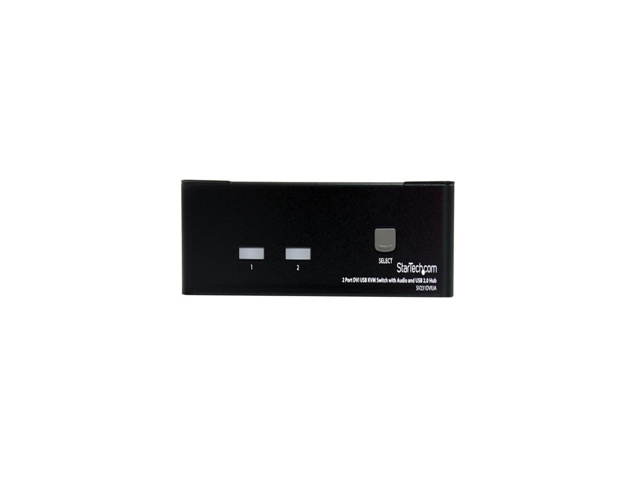StarTech.com SV231DVIUA 2 Port DVI USB KVM Switch with Audio and USB 2.0 Hub