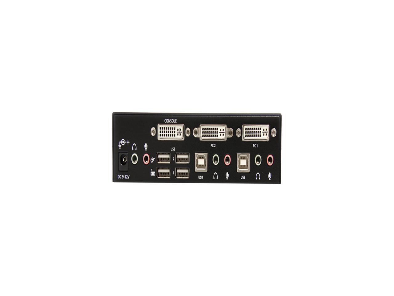 StarTech.com SV231DVIUA 2 Port DVI USB KVM Switch with Audio and USB 2.0 Hub