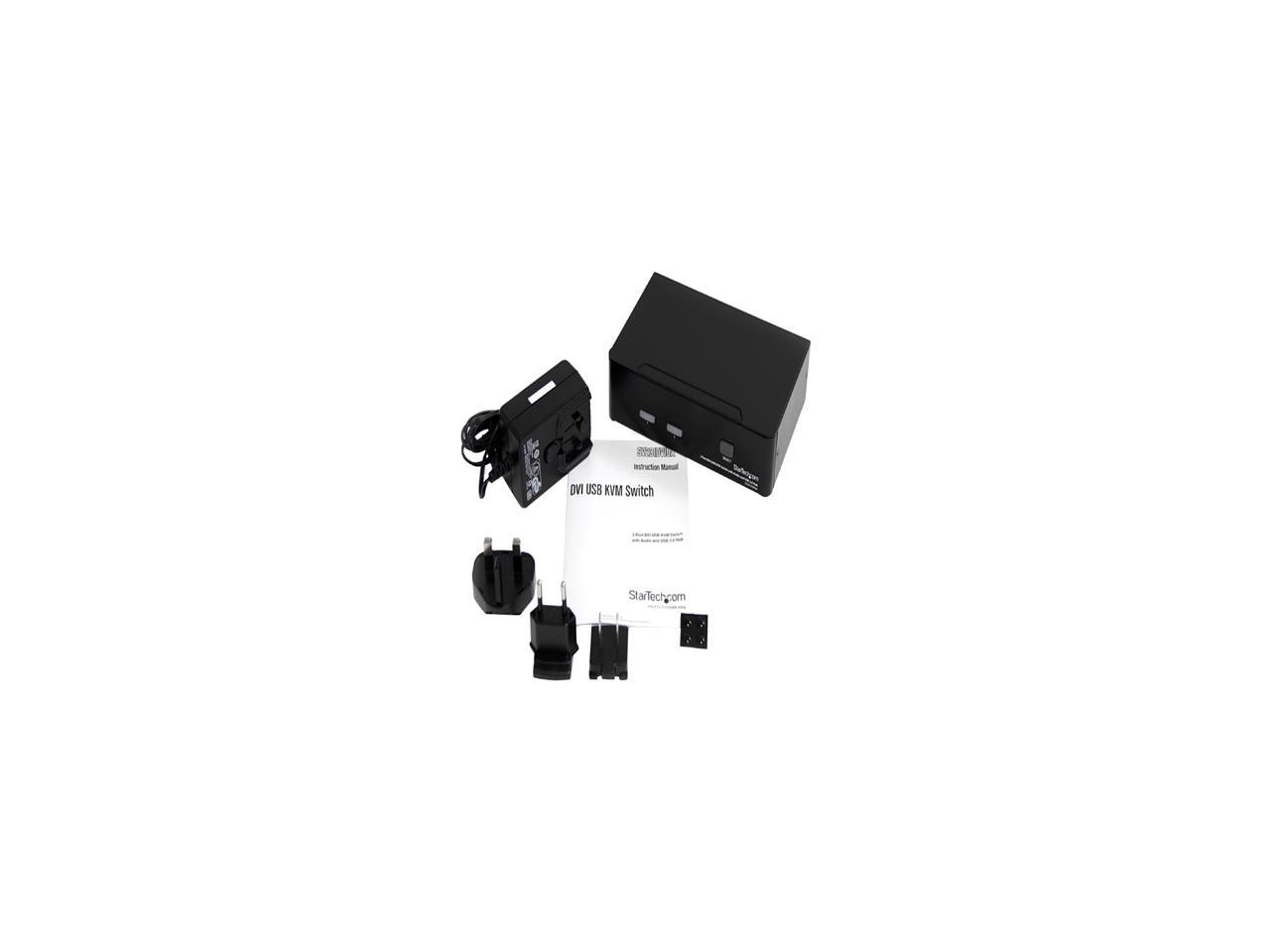 StarTech.com SV231DVIUA 2 Port DVI USB KVM Switch with Audio and USB 2.0 Hub