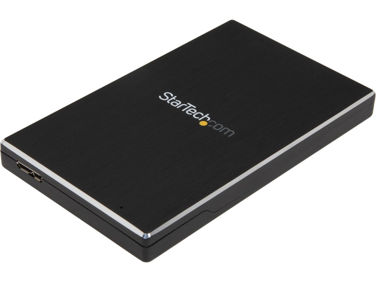 StarTech.com SAT2510BU32 Aluminum 2.5" Black SATA SuperSpeed SSD SATA Hard Drive Enclosure
