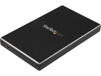 StarTech.com SAT2510BU32 Aluminum 2.5" Black SATA SuperSpeed SSD SATA Hard Drive Enclosure