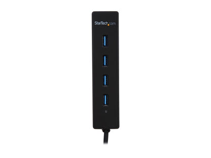 StarTech.com ST4300PBU3 4 Port USB 3.0 Hub - Built-in Cable - SuperSpeed - Black - USB Splitter - USB Port Expander - USB 3 Hub