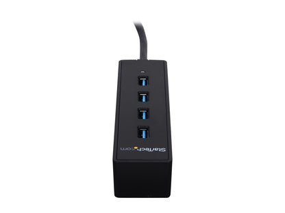 StarTech.com ST4300PBU3 4 Port USB 3.0 Hub - Built-in Cable - SuperSpeed - Black - USB Splitter - USB Port Expander - USB 3 Hub