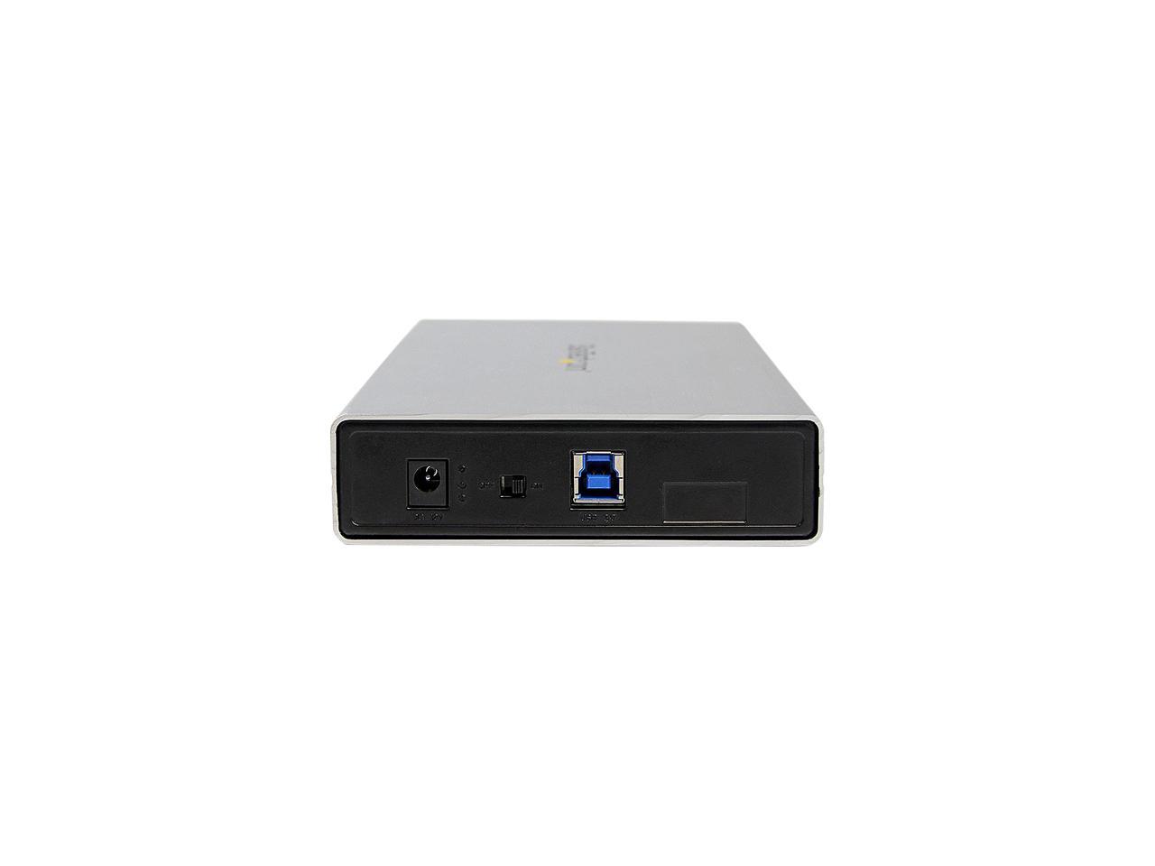 StarTech S3510SMU33 3.5in Silver Aluminum USB 3.0 External SATA III SSD / HDD Enclosure with UASP - Portable USB 3 3.5" SATA Hard Drive Enclosure