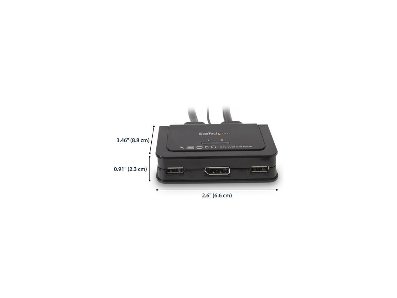 StarTech.com SV211DPUA 2 Port USB DisplayPort Cable KVM Switch w/ Audio, Remote Switch - USB Powered KVM with DisplayPort -Dual Port DisplayPort KVM