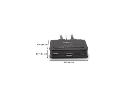 StarTech.com SV211DPUA 2 Port USB DisplayPort Cable KVM Switch w/ Audio, Remote Switch - USB Powered KVM with DisplayPort -Dual Port DisplayPort KVM