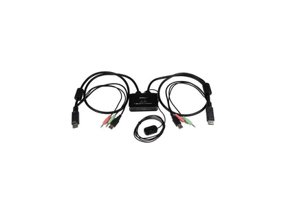 StarTech.com SV211DPUA 2 Port USB DisplayPort Cable KVM Switch w/ Audio, Remote Switch - USB Powered KVM with DisplayPort -Dual Port DisplayPort KVM