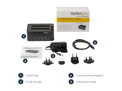 StarTech.com SATDOCK2REU3 USB 3.0 SATA Hard Drive Duplicator & Eraser Dock - Standalone 2.5/3.5in HDD & SSD Eraser and Cloner - Duplicator & Sanitizer