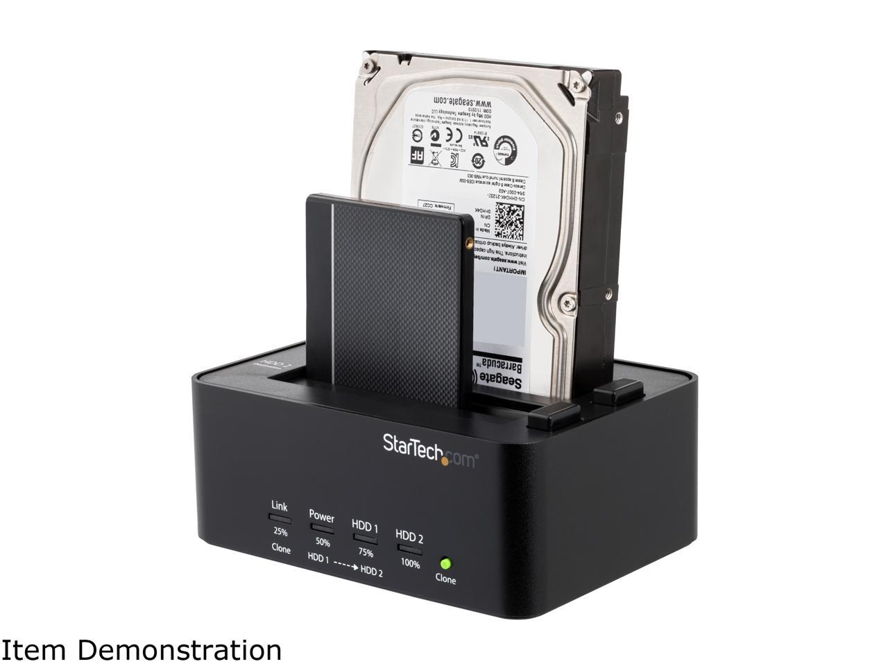 StarTech.com SATDOCK2REU3 USB 3.0 SATA Hard Drive Duplicator & Eraser Dock - Standalone 2.5/3.5in HDD & SSD Eraser and Cloner - Duplicator & Sanitizer