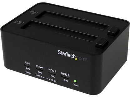 StarTech.com SATDOCK2REU3 USB 3.0 SATA Hard Drive Duplicator & Eraser Dock - Standalone 2.5/3.5in HDD & SSD Eraser and Cloner - Duplicator & Sanitizer