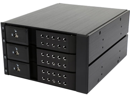 StarTech.com HSB3SATSASBA 3 Bay Aluminum Trayless Hot Swap Mobile Rack Backplane for 3.5in SAS II/SATA III - 6 Gbps HDD