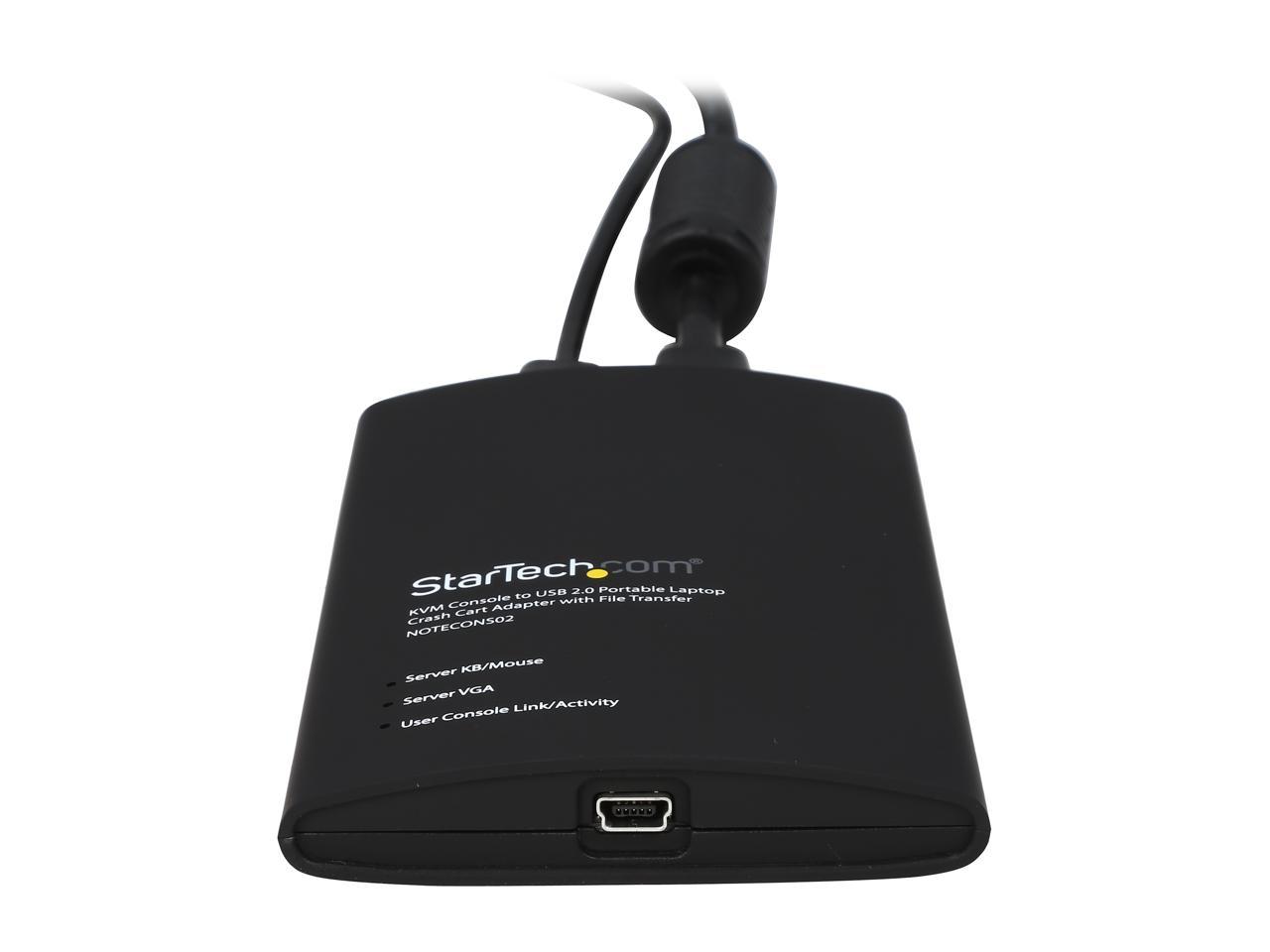 StarTech.com NOTECONS02 KVM Console to Laptop USB 2.0 Portable Crash Cart Adapter with File Transfer & Video Capture - Portable KVM Console