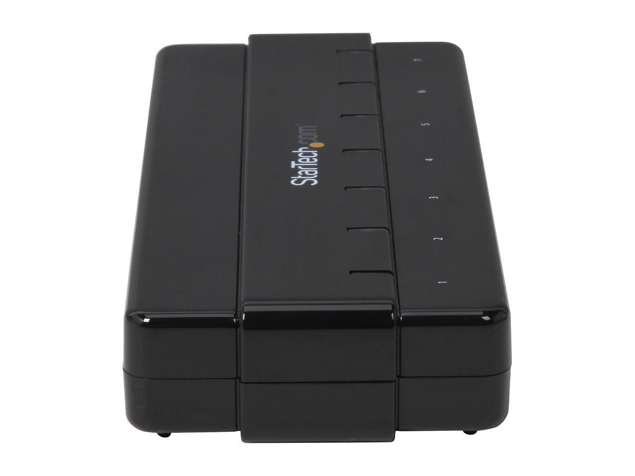StarTech.com ST7300USB3B 7 Port USB 3.0 Hub - 7 x SuperSpeed USB 3.0 - with Power Adapter - USB 3 Hub - USB Splitter - Powered USB 3.0 Hub - USB Extender