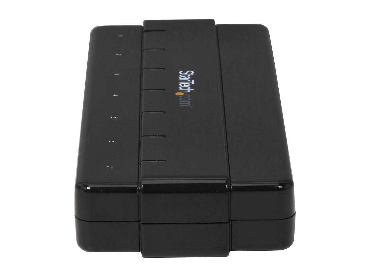 StarTech.com ST7300USB3B 7 Port USB 3.0 Hub - 7 x SuperSpeed USB 3.0 - with Power Adapter - USB 3 Hub - USB Splitter - Powered USB 3.0 Hub - USB Extender