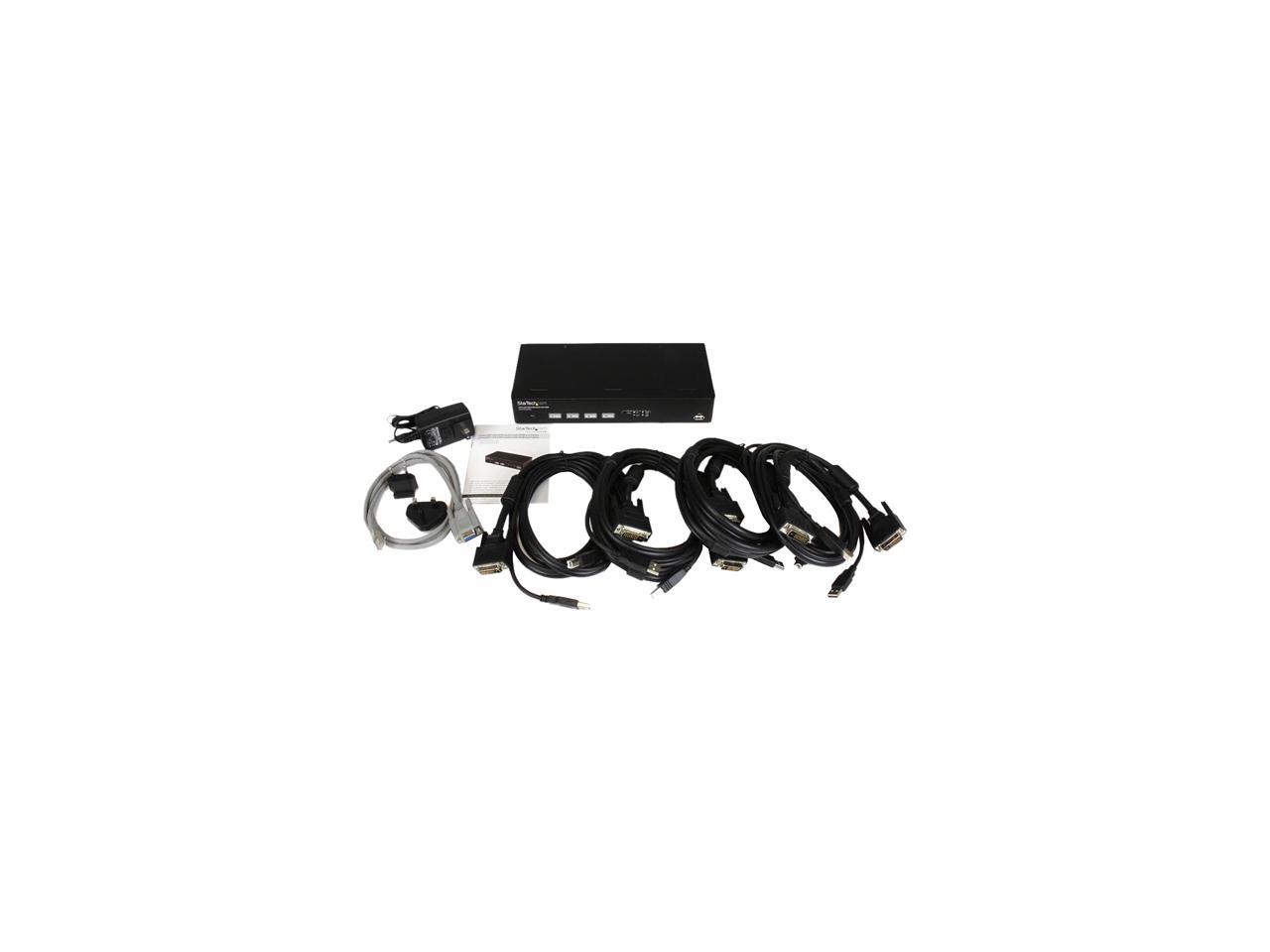 StarTech SV431DVIUDDM 4 Port USB DVI KVM Switch with DDM Fast Switching Technology and Cables