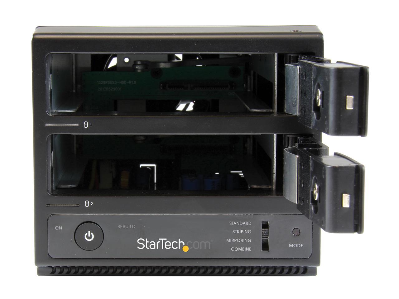 StarTech.com S352BU33RER 3.5" Black SATA III USB 3.0 / eSATA Dual-Bay Trayless 3.5â€? SATA III Hard Drive Enclosure with UASP