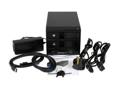 StarTech.com S352BU33RER 3.5" Black SATA III USB 3.0 / eSATA Dual-Bay Trayless 3.5â€? SATA III Hard Drive Enclosure with UASP