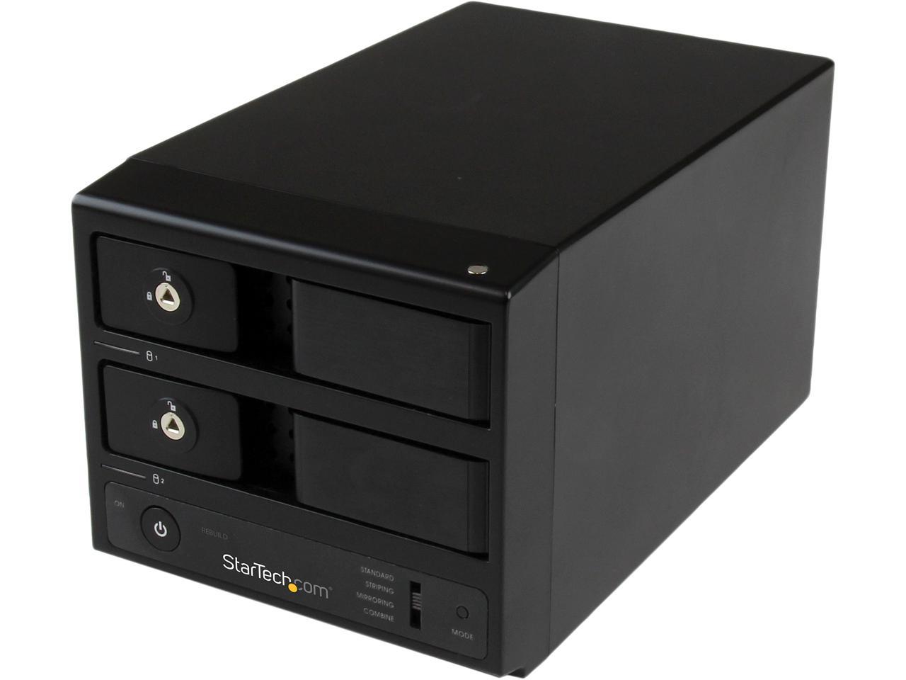 StarTech.com S352BU33RER 3.5" Black SATA III USB 3.0 / eSATA Dual-Bay Trayless 3.5â€? SATA III Hard Drive Enclosure with UASP