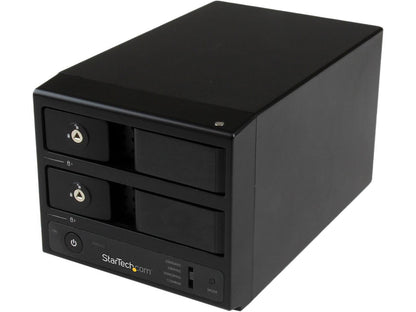 StarTech.com S352BU33RER 3.5" Black SATA III USB 3.0 / eSATA Dual-Bay Trayless 3.5â€? SATA III Hard Drive Enclosure with UASP