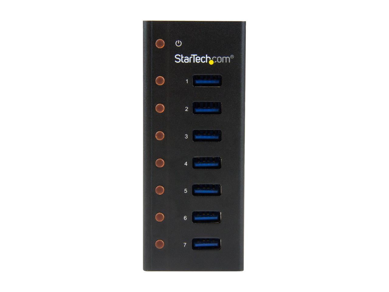 StarTech.com ST7300U3M 7 Port USB 3.0 Hub - Metal Enclosure - Desktop or Wall Mountable - USB 3 Hub - USB Extender - Powered USB 3.0 Hub - USB Splitter