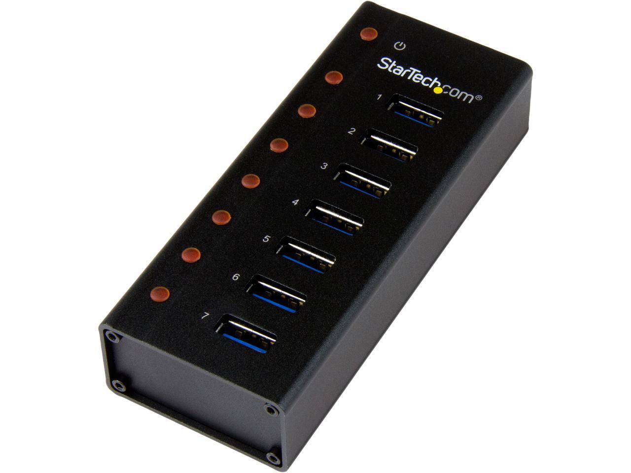 StarTech.com ST7300U3M 7 Port USB 3.0 Hub - Metal Enclosure - Desktop or Wall Mountable - USB 3 Hub - USB Extender - Powered USB 3.0 Hub - USB Splitter