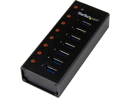 StarTech.com ST7300U3M 7 Port USB 3.0 Hub - Metal Enclosure - Desktop or Wall Mountable - USB 3 Hub - USB Extender - Powered USB 3.0 Hub - USB Splitter