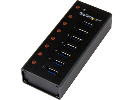 StarTech.com ST7300U3M 7 Port USB 3.0 Hub - Metal Enclosure - Desktop or Wall Mountable - USB 3 Hub - USB Extender - Powered USB 3.0 Hub - USB Splitter