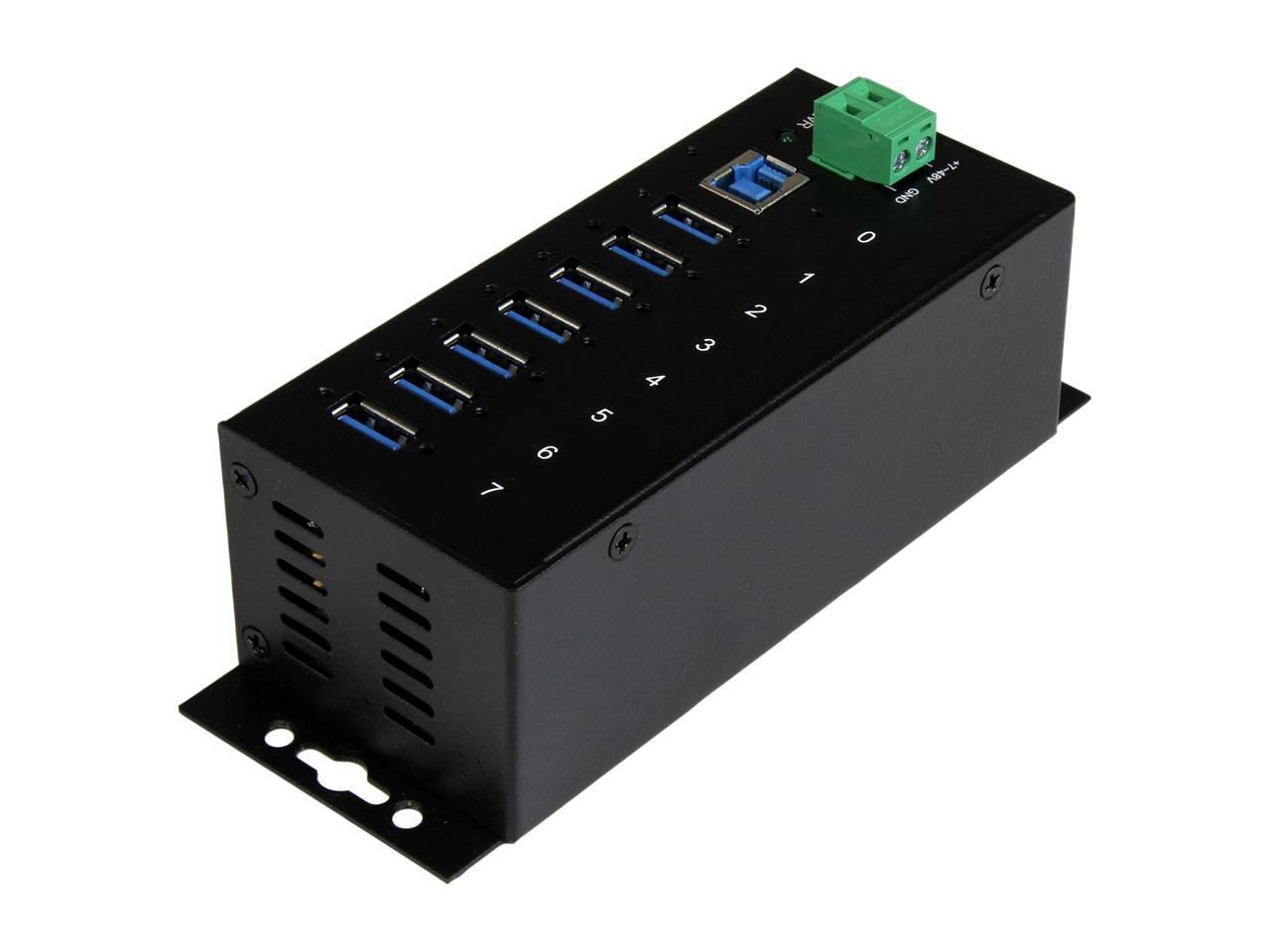 StarTech.com ST7300USBME 7 Port Industrial USB 3.0 Hub - with ESD Protection - Mountable - USB 3 Hub - USB Extender - Powered USB 3.0 Hub - USB Splitter