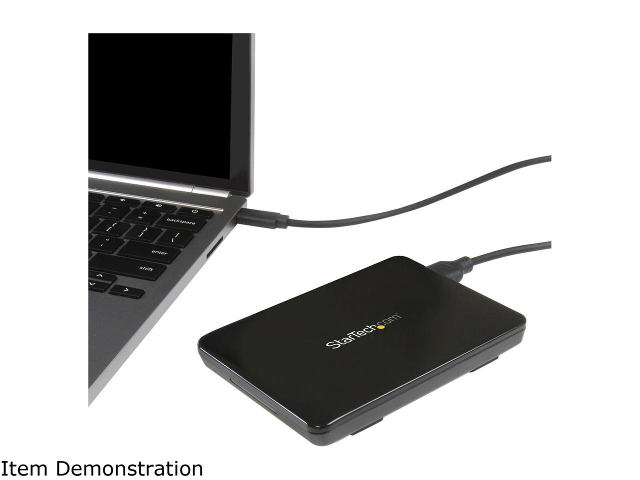 StarTech S251BPU31C3 2.5" USB-C Hard Drive Enclosure - USB 3.1 Type C - Tool-less - External Hard Drive Case - SSD USB C HDD Enclosure