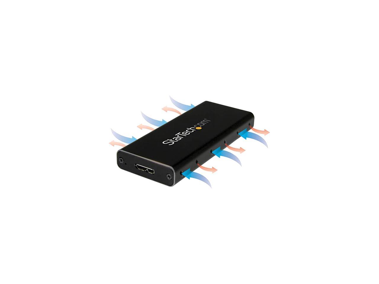 StarTech.com USB 3.1 Gen 2 (10Gbps) mSATA Drive Enclosure - Aluminum - Portable Data Storage for mSATA and mSATA Mini (Half-Size)