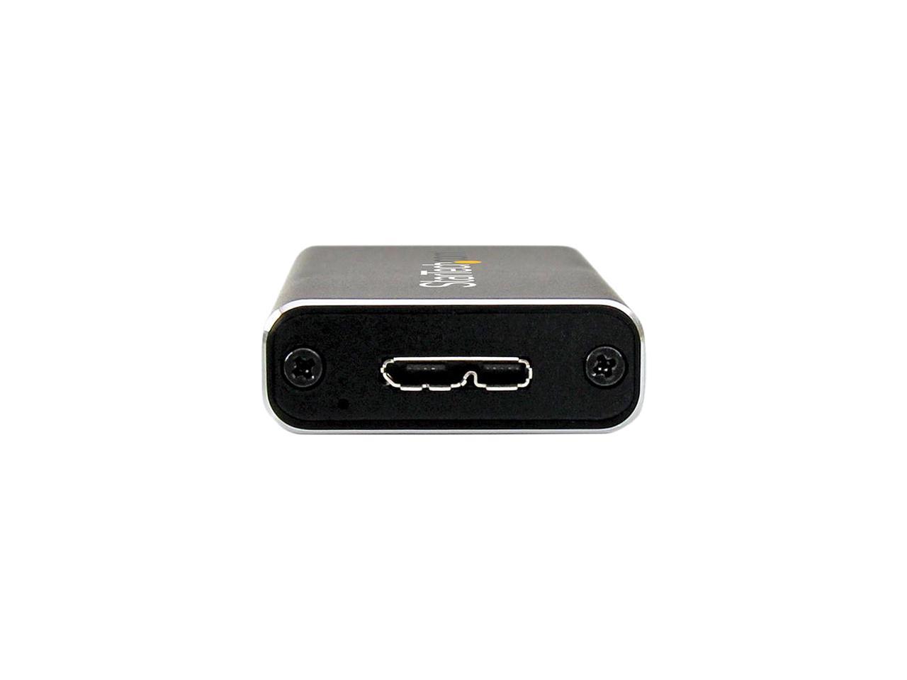 StarTech.com USB 3.1 Gen 2 (10Gbps) mSATA Drive Enclosure - Aluminum - Portable Data Storage for mSATA and mSATA Mini (Half-Size)