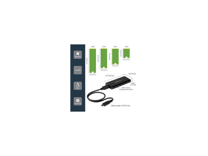 StarTech.com SM21BMU31C3 M.2 SSD Enclosure for M.2 SATA SSDs - USB 3.1 (10Gbps) with USB-C Cable - External Enclosure for USB-C Host - Aluminum