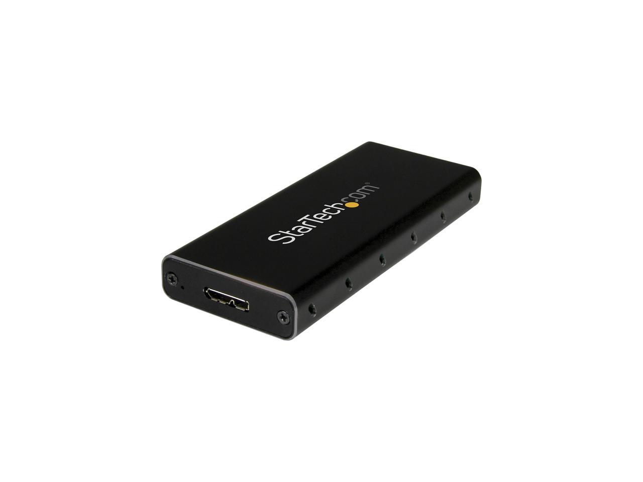 StarTech.com SM21BMU31C3 M.2 SSD Enclosure for M.2 SATA SSDs - USB 3.1 (10Gbps) with USB-C Cable - External Enclosure for USB-C Host - Aluminum