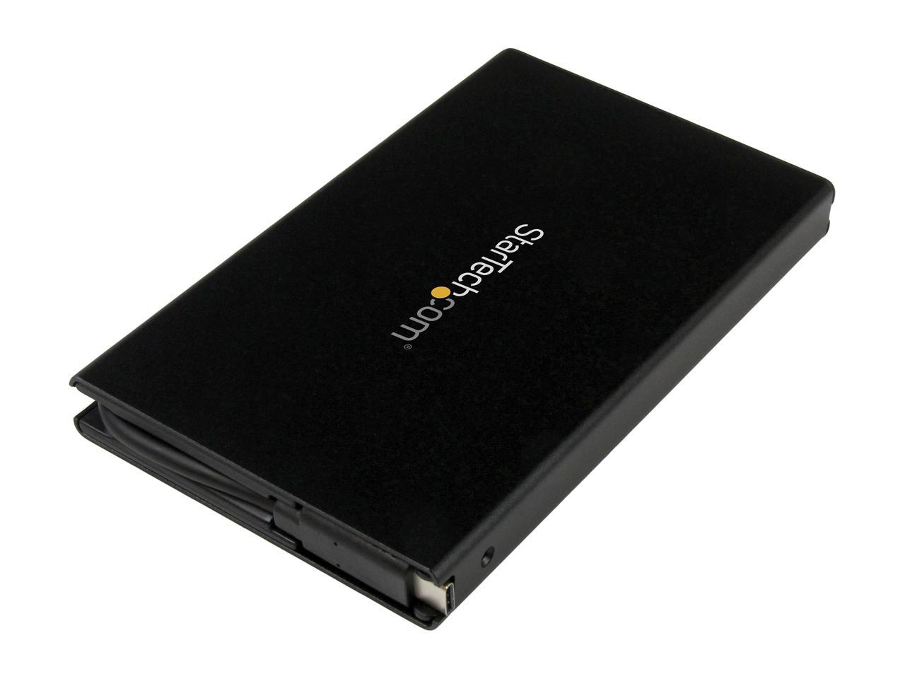 StarTech S251BU31C3CB USB-C External Hard Drive Enclosure - USB 3.1 Type C - Integrated USB C Cable - SATA 6Gpbs - SSD/HDD Enclosure