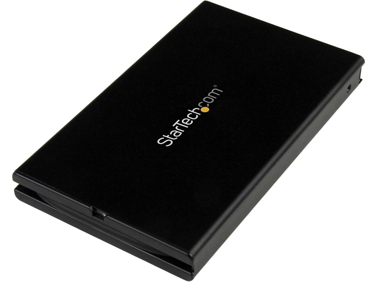 StarTech S251BU31C3CB USB-C External Hard Drive Enclosure - USB 3.1 Type C - Integrated USB C Cable - SATA 6Gpbs - SSD/HDD Enclosure