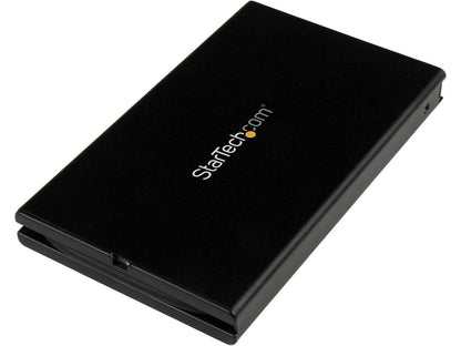 StarTech S251BU31C3CB USB-C External Hard Drive Enclosure - USB 3.1 Type C - Integrated USB C Cable - SATA 6Gpbs - SSD/HDD Enclosure