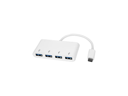 StarTech HB30C4ABW 4 Port USB C Hub - USB-C to 4 x USB-A - USB 3.0 Hub - USB C to USB Hub - White - USB Multiport Adapter - USB Type C Hub