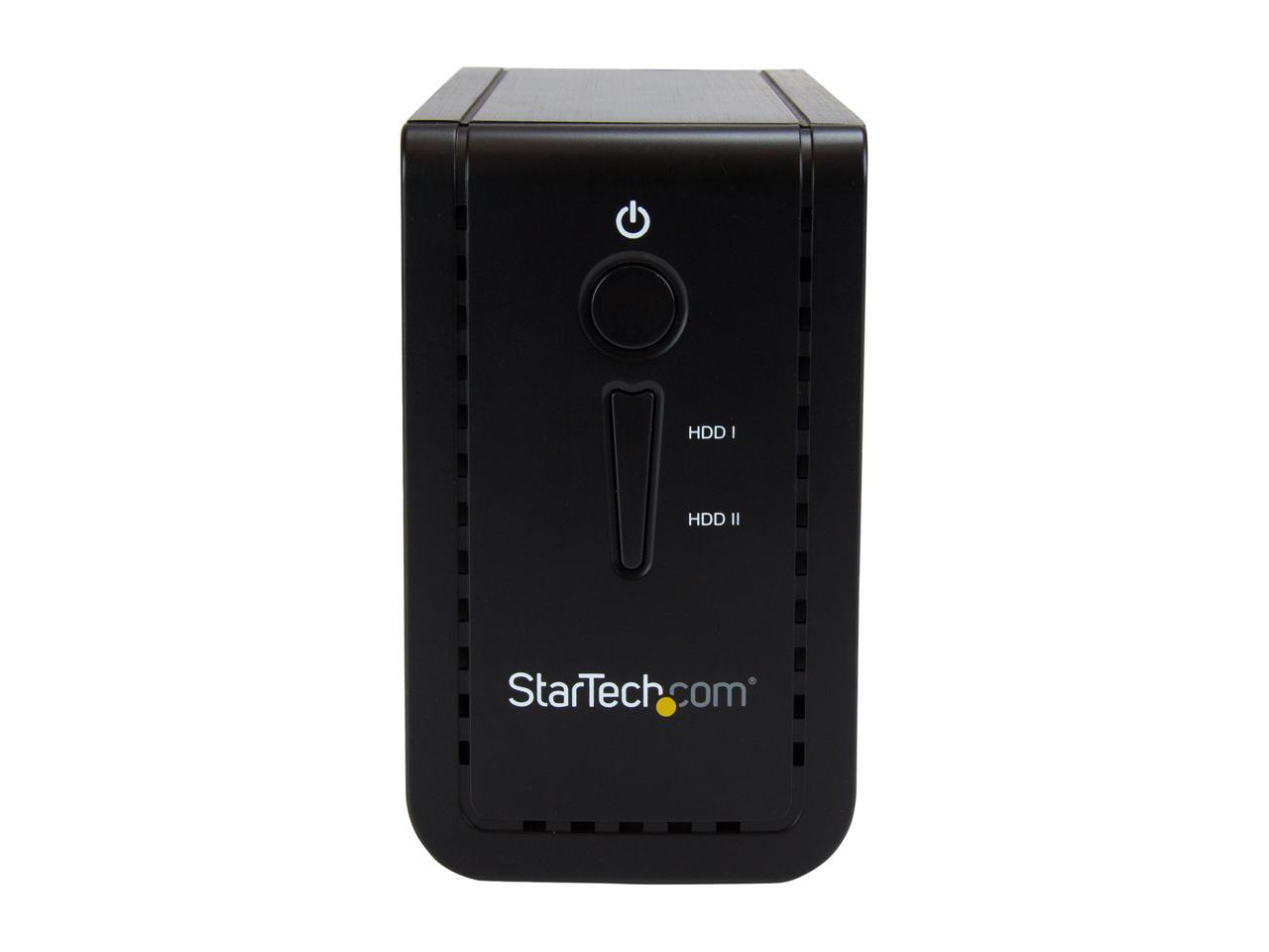 StarTech S352BU313R 3.5" External Dual Hard Drive Enclosure - Raid - USB-C and USB-A - SATA 6Gbps - 2 Bay USB 3.1 SSD HDD Enclosure
