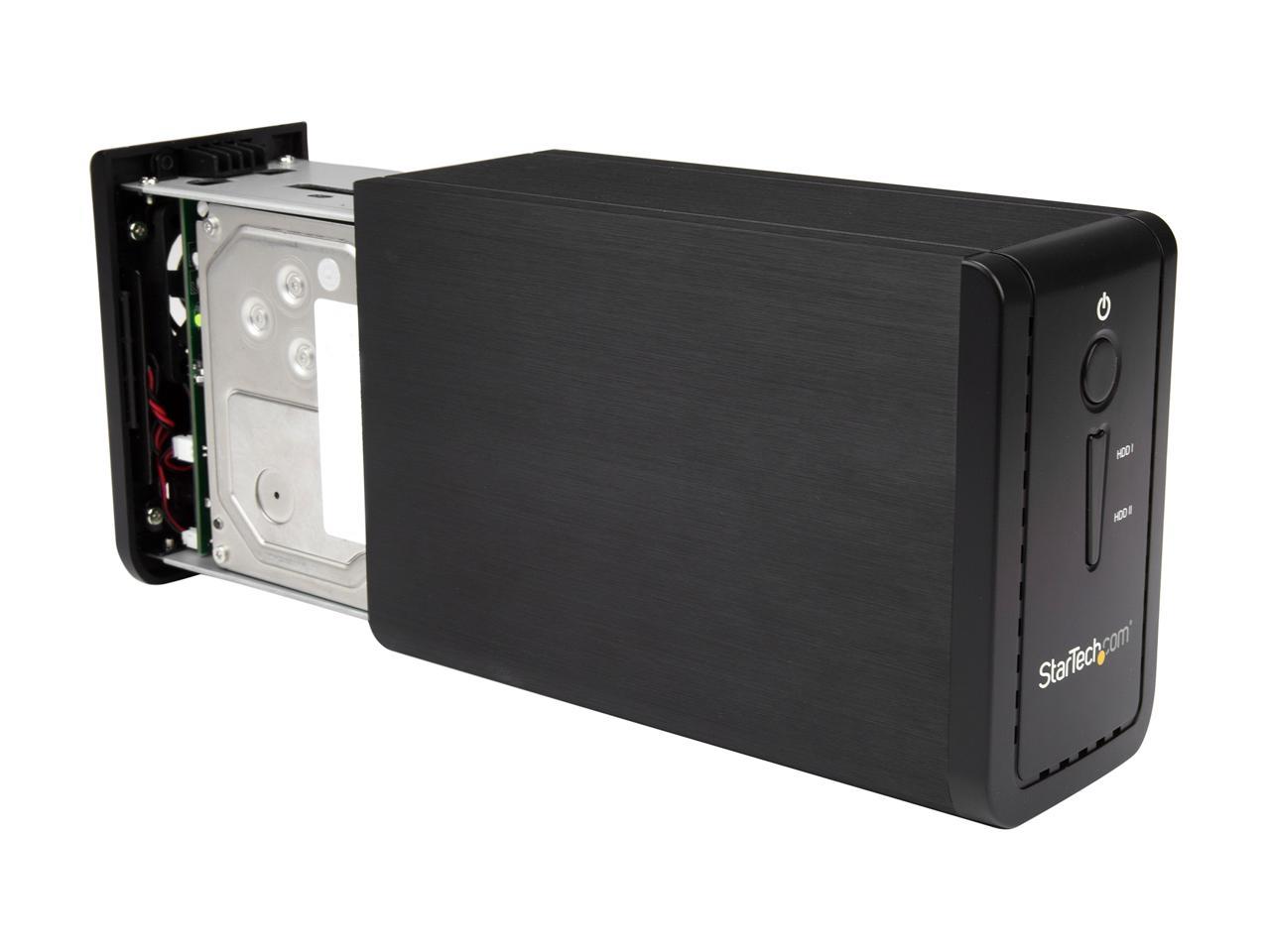 StarTech S352BU313R 3.5" External Dual Hard Drive Enclosure - Raid - USB-C and USB-A - SATA 6Gbps - 2 Bay USB 3.1 SSD HDD Enclosure